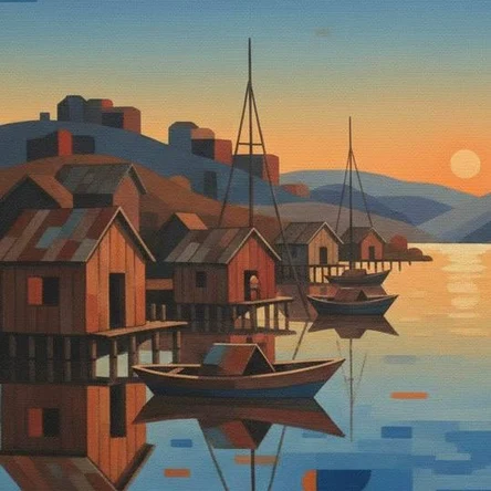 Диптих "Рыбацкая деревня"